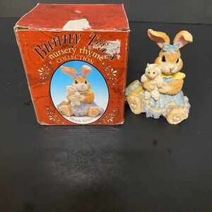 Bunny Times Nursery Rhyme Bunny Figurine - Pastel Yellow & Blue